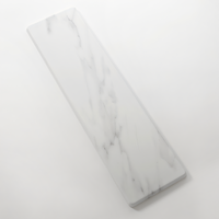 White Marble Melamine Rectangular Serving Board with Handle, 31-1/2 x 8-3/4 Inches