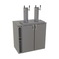 Glastender Two-Zone Side-Serviced Bar Profile Draft Wine Dispensing Cooler, 36 Inch Wide, 12 Inch Door Opening