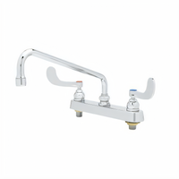 T&S Brass 8-Inch Centers Deck-Mount Workboard Mixing Faucet with 12-Inch Swing Nozzle and 2.2 GPM Aerator