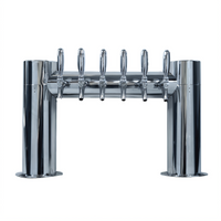 Micro Matic Metropolis H 2-Column 6-Faucet Air-Cooled Stainless Steel Countertop Draft Tower