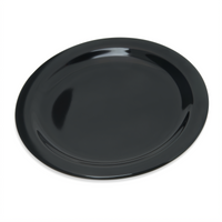 Dallas Ware® 7-1/5-Inch Black Round Melamine Salad Plate with Narrow Rim