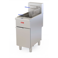 Omcan USA Commercial 16-Inch Floor Model Natural Gas Fryer, Open Pot, 56-60 lb Oil Capacity