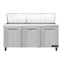 Continental Refrigerator SW72N30M 72 Inch Mighty Top 3-Section Sandwich Prep Refrigerator