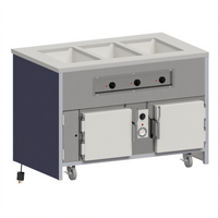 Atlas Metal INFHB-4 Mobile Electric Hot Food Unit with 4 Wells