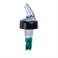 Winco 3/4 oz Measuring Liquor Pourer with Black Collar and Clear Spout