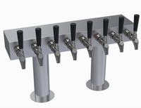 Krowne Double T-Head Glycol-Cooled Draft Beer Tower, 8-Faucet Capacity