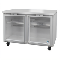 Hoshizaki Steelheart 48-Inch 2-Section Undercounter Reach-In Refrigerator with Glass Doors