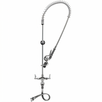 T&S Brass EasyInstall Single-Hole Deck Mount Pre-Rinse Unit with Spring-Action Gooseneck and 0.65 GPM Spray Valve
