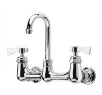 Krowne Royal Series Splash-Mounted Commercial Faucet with 8-Inch Centers and 6-Inch Gooseneck Spout