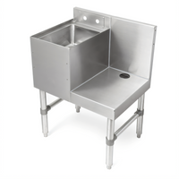John Boos Slim-Line Freestanding Underbar Blender Station with Dump Sink, 24 x 18 Inches