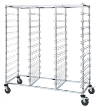 Quantum Mobile Triple-Bay Bin Cart with Slides for 33 Bins, 24 x 60 x 69 Inches, Chrome Plated