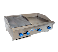 Comstock-Castle 42-Inch Wide Countertop Gas Char-Broiler/Griddle Combination with 24-Inch Griddle and 18-Inch Broiler