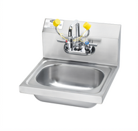 Krowne Wall-Mount Stainless Steel Hand Sink/Eyewash Station with Gooseneck Faucet