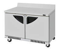 Turbo Air Super Deluxe 48-1/4-Inch Front-Breathing Two-Section Worktop Freezer with Solid Swing Doors, 14.8 Cu. Ft.