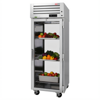 Turbo Air PRO Series Pass-Thru Glass-Front/Solid-Rear Reach-In Refrigerator, 1 Section, 26.48 Cu. Ft., Top-Mount Self-Contained