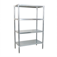 BK Resources Stationary Stainless Steel Dry Storage Shelving Unit, 55