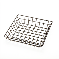 American Metalcraft 10-Inch Square Black Iron Wire Grid Serving Basket