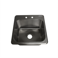 BK Resources Deep Drawn Single Compartment Drop-In Sink with 4