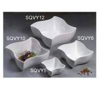 Squavy 162 oz White Porcelain Wavy Square Bowl, 10-1/2 Inch