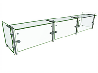 Hatco Flav-R-Shield Full-Service Pass-Over Food Shield, 96 Inch Wide, 3-Bay, Adjustable to 23 Inch High