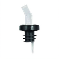 Winco Crystal Clear Plastic Free-Flow Liquor Pourer with Screen and Bent Spout