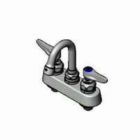 T&S Brass B-1141-01 4-Inch Center Deck-Mount Workboard Mixing Faucet with 2.2 GPM Swivel Gooseneck