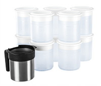 Transparent Synthetic Pacotizing Beaker Set with Chrome Steel Protective Outer Beaker