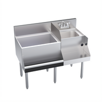 Royal Series 42-Inch Left Ice Bin Underbar Cocktail Station with Blender Sink and 10-Circuit Cold Plate