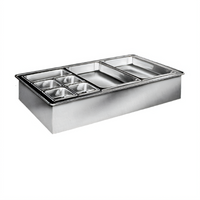 Atlas Metal WICD-4 Deep 4-Pan Drop-In Cold Well with Stainless Steel Inner Liner