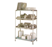 MetroMax i Stationary 4-Tier Bulk Drying and Tray Rack, 48 x 24 x 74 Inches, with Drop-In Racks
