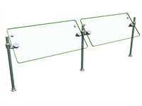 Hatco Flav-R-Shield ORBIT360-60 Self-Service 2-Bay Sneeze Guard, 60-Inch Wide, Adjustable 2-14-Inch Depth