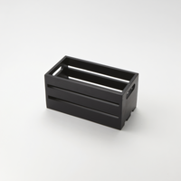 American Metalcraft 1/3 Size Rectangular Black Wooden Serving Crate