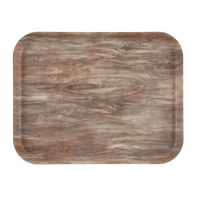 Cambro Décor Series Camtray Rectangular EpicTread Fiberglass Cafeteria Tray, 18 x 14, Light Oak