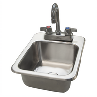 BK Resources Deep Drawn 1-Compartment Drop-In Sink with Faucet and Basket Drain