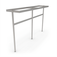 115-1/4-Inch Wide Square Table-Mounted Stainless Steel Pot Rack with 30 Double Hooks