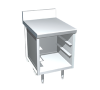 La Rosa L-90107 24 Inch Stainless Steel Utility Stand Bus Cart with Undershelf and Rack Glides