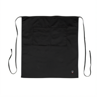 Signature Chef Black Full-Length Bistro Apron, 32 x 28 Inches, 2 Pockets