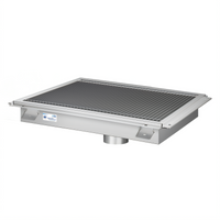 KoolMore 12-Inch x 84-Inch Stainless Steel Floor Trough Drain with Subway-Style Grating and Removable Drain Basket