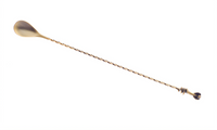 Venym Cobra Bar Spoon, 11-13/16 Inch, One-Piece Stainless Steel, Antique Bronze Snakeskin Finish