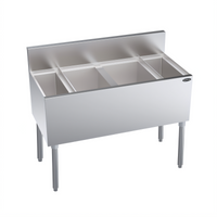 Krowne Royal Series 40-Inch Underbar Speed Multi Station with 24-Inch Center Ice Bin and Dual Insulated Bottle Wells