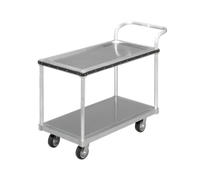 Aluminum Wet Produce Cart with Reversible Removable Pan Shelves