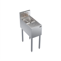 Krowne Royal Series Stainless Steel 12-Inch Wide x 24-Inch Deep Underbar Speed Unit with Sink Bowl and Glass Rinser