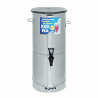 BUNN TDO-5 Cylinder-Style Iced Tea/Coffee Dispenser with Solid Smoke Lid, 5 Gallon