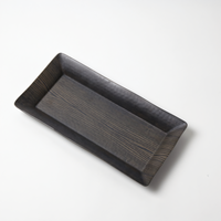 American Metalcraft 21 x 13 x 2 Inch Rectangular Walnut Wood Pattern Melamine Platter