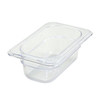 Winco Poly-Ware 1/9 Size Clear Break-Resistant Polycarbonate Food Pan, 2-1/2 Inch Deep