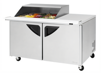 Turbo Air Super Deluxe 60-Inch Two-Section Mega Top Sandwich/Salad Prep Table with Slide-Back Lid
