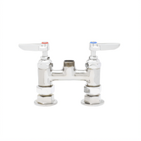 T&S Brass Double Pantry Deck-Mount Mixing Faucet, 4-Inch Centers, Low Lead, ADA Compliant, B-0225-LN