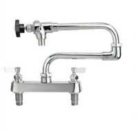 Fisher 8-Inch Center Deck Mount Brass Manual Faucet with 10-Inch Control Swing and Double-Jointed Spout