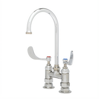 T&S Brass Double Pantry Deck-Mount Faucet with 4