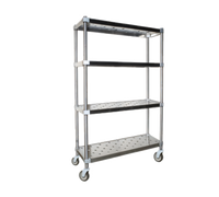 Spec-Master Quik-Set Mobile 4-Tier Pot & Pan Rack, 48 x 24 x 69 Inches, 304 Stainless Steel
